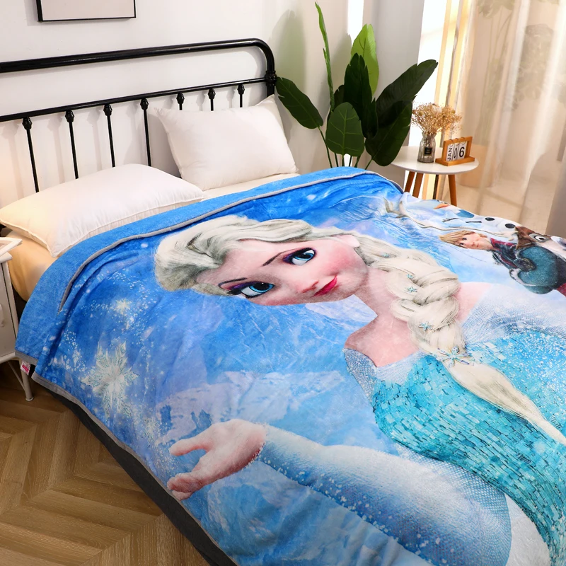 Мягкое толстое одеяло с изображением героев мультфильма Холодное сердце Эльзы и