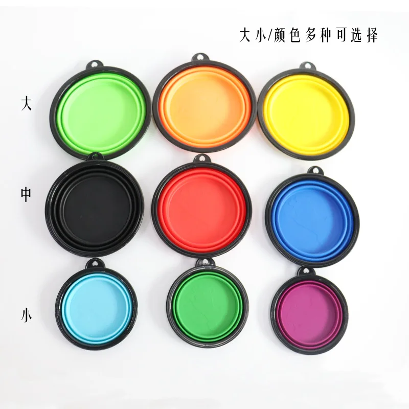 

350 650 1000ml Large Collapsible Dog Pet Folding Silicone Bowl Outdoor Travel Portable Puppy Food Container Feeder Dish Bowl