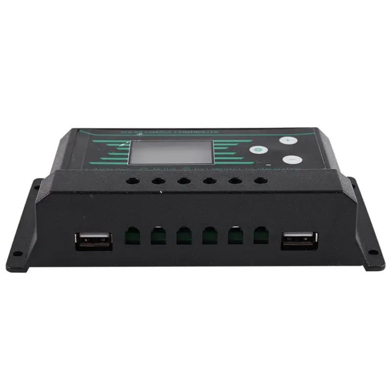 30A Контроллер заряда Pwm 12V 24V Авто с ЖК-дисплеем задний светильник 5V двойной Usb 30 Amp