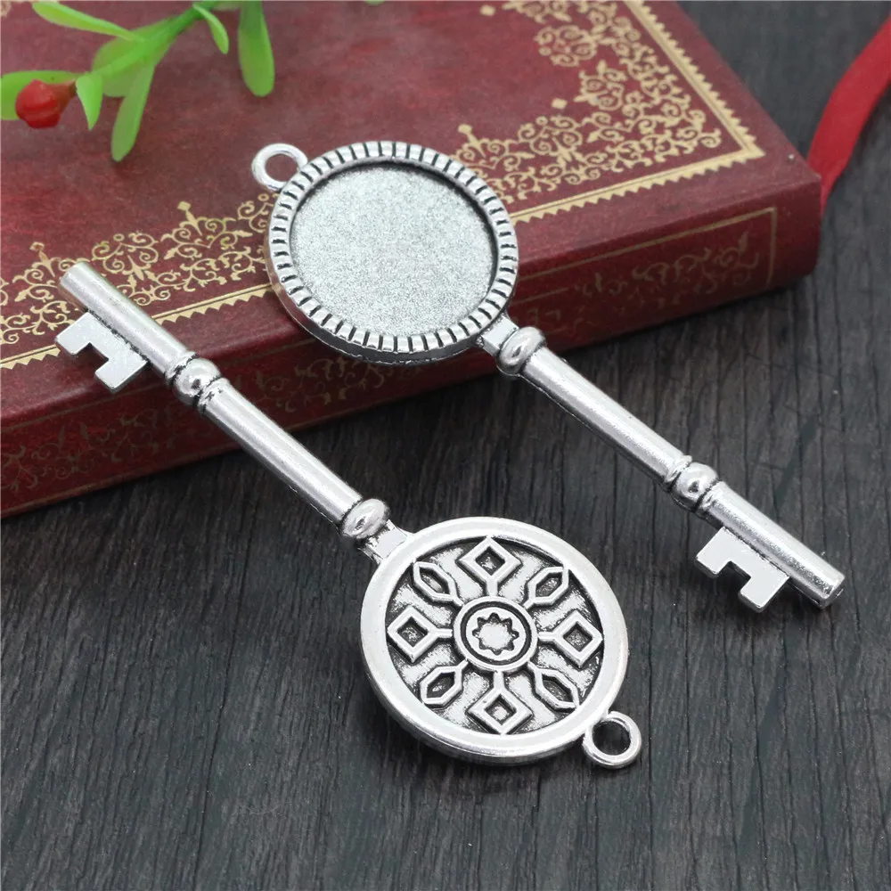 5 шт 20 мм Внутренний размер античный посеребренный Бронзовый черный ключ стиль
