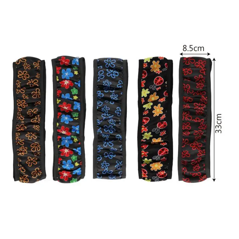 Противоскользящие эластичные чехлы на руль с цветочным принтом диаметром 38 см