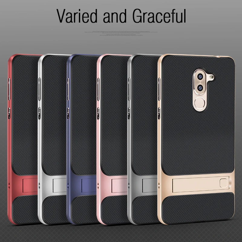 Задняя крышка для Huawei Honor 6X силиконовый термополиуретановый чехол PC 360 3D стенд