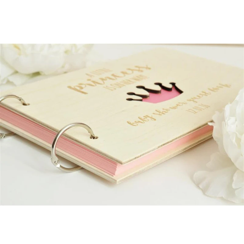 Индивидуальная розовая маленькая корона принцессы из дерева детская книга для