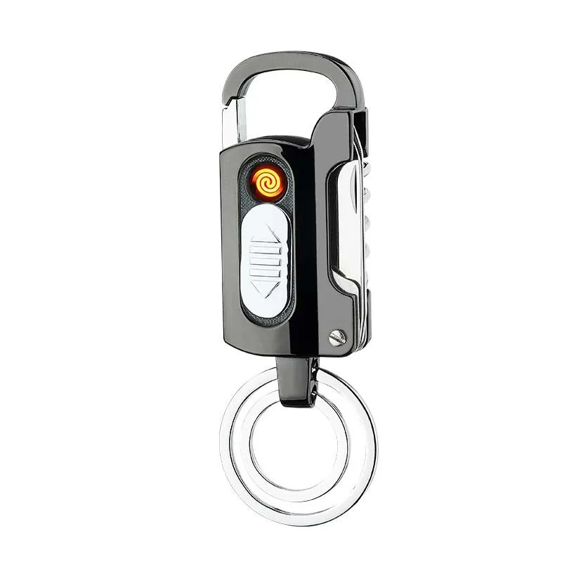 

USB Charging Cigarette Lighter Multifunctional Restaurant Bottle Opener Keychain Lighter Personality Camping Outdoor