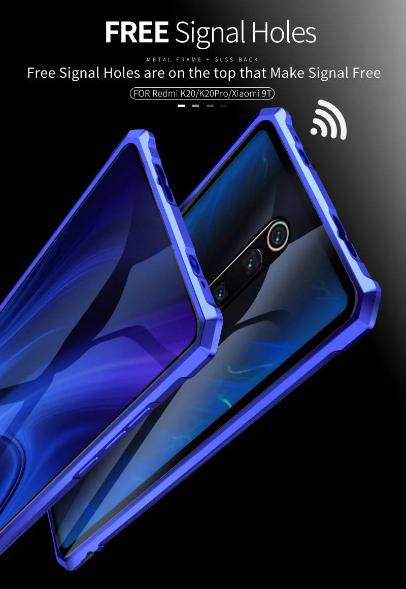 Металлический бампер для Xiaomi mi 9 t Pro, металлический корпус, прозрачная стеклянная задняя крышка для Xiao mi 9 t mi 9 t, роскошный противоударный