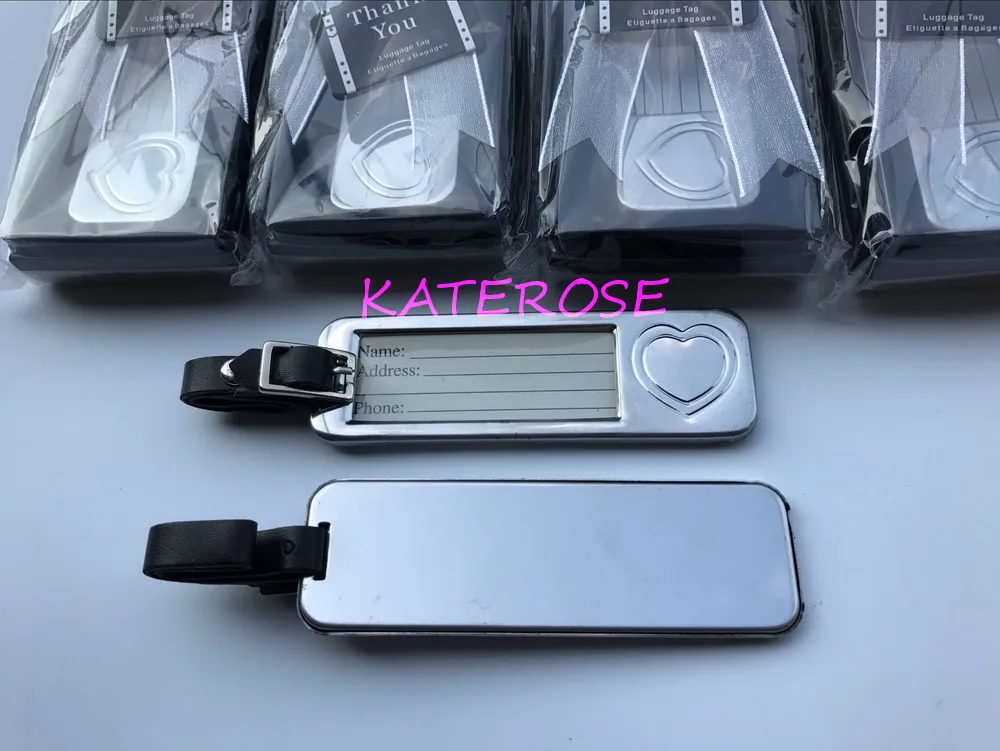 (10 шт./лот) Бесплатная доставка + хромированная бирка для багажа с сердечком и