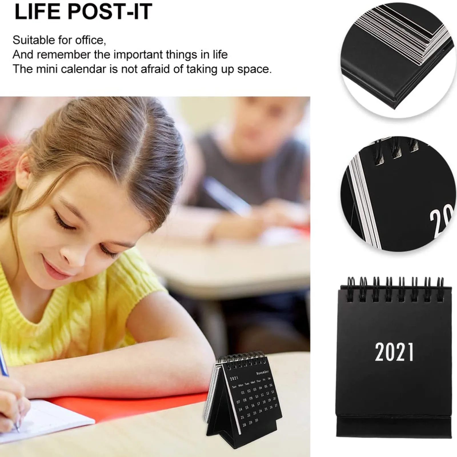 2021 простой черный белый серый настольный календарь двойной ежедневный