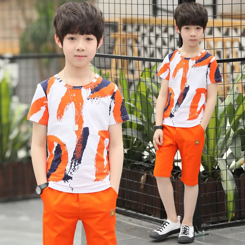 

New Boys Summer Clothes Sets 2021 Casual Clothes For Kids Outfits 6 8 10 12 Year Teen Child Clothing Suit For Baby Boy Tracksuit