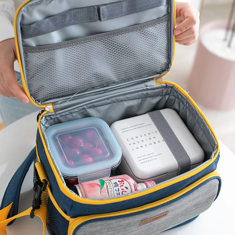 

Shoulder Lunch Bags Personalized Office Food Thermal Pouchs Kids Bento Box Picnic Fruits Vegetables Snack Drink Cooler Handbags