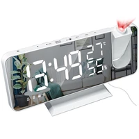 led digital alarm clock usb wake up digital projector snooze function radio alarm clock fashion adjustable mirror alarm clock