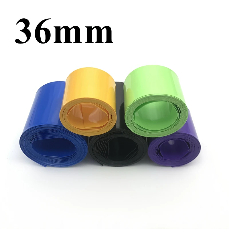 

1Meter 18650 Lithium Battery PVC Heat Shrink Tube Pack Width 36mm Insulated Film Wrap Cover Lithium Case Cable Sleeves Protector