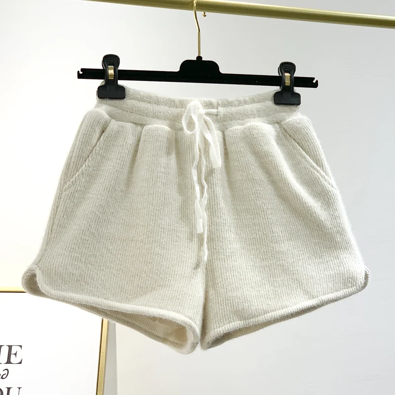 Плотные шорты женская зимняя верхняя одежда с эластичным поясом и широкими