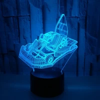 karting 3d illusion lamp led usb 3d night lights toys car lamp 7 color change home decoration birthday xmas gifts for kids boys