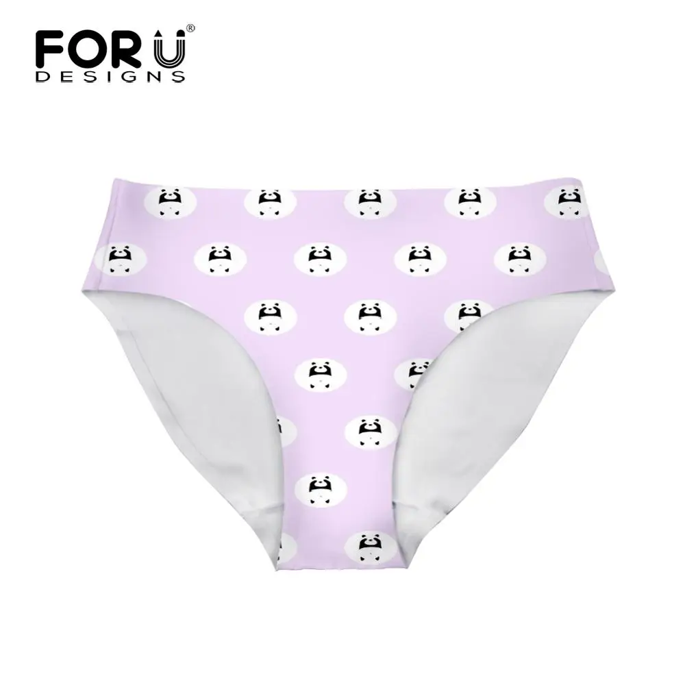 

FORUDESIGNS, розовые/сиреневые трусики для девушек, эластичные бесшовные тканевые Симпатичные женские трусики, женские трусики Comfot Kawaii Baba Panda