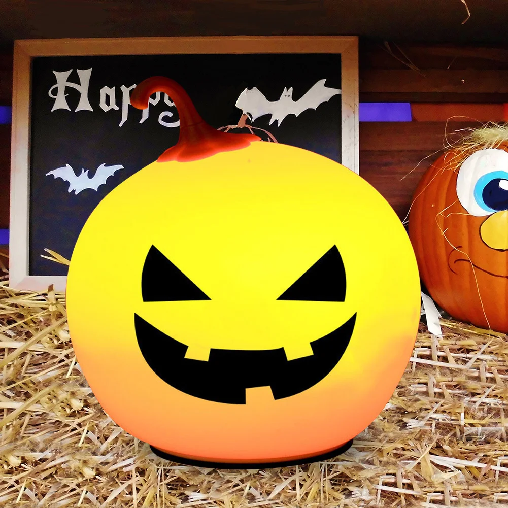 

Ночсветильник на Хэллоуин с изображением злых тыкв, сенсорный ночник с регулируемой яркостью, 7 цветов, ночник, ужасная прикроватная настол...