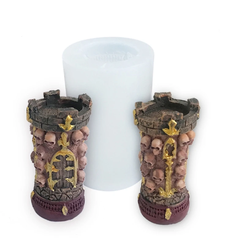 

3D Хэллоуин Череп силиконовые формы для мыльных создание кубика льда прессформы Fondant (сахарная) торт U90F