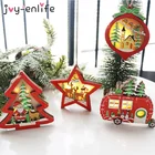2021 Счастливого Рождества 1 шт. Новогодняя светодиодная мини деревянная новогодняя елка коробка светодиодные фонари Navidad вечерние рождественские украшения для дома