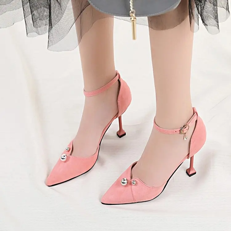 

2019 summer new high heel sexy wild stiletto hollow female sandals fashion pointed casual work shoes