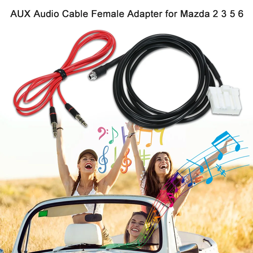 Подходит для Mazda 2 3 5 6 автомобильный AUX аудиокабель Женский адаптер Радио стерео