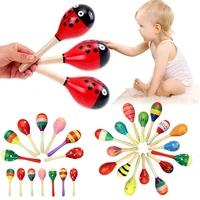 children gift 1pc wooden colorful maracas baby child musical instrument rattle shaker