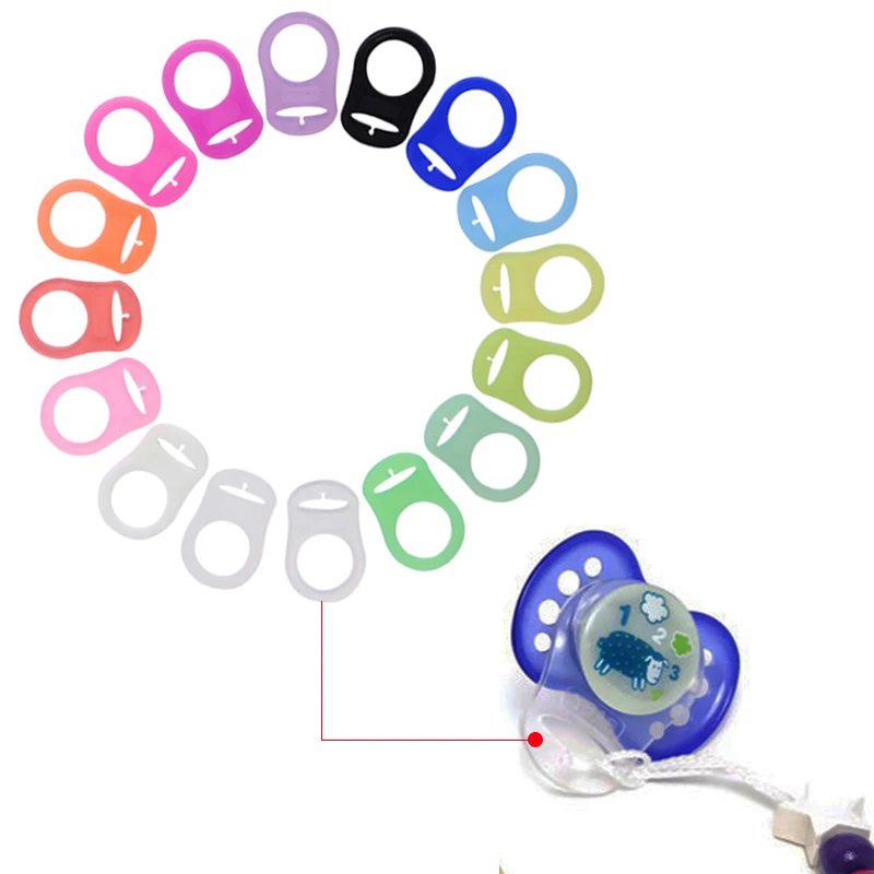 Anillo adaptador de silicona de grado alimenticio para chupete de beb&eacute;, accesorios de alimentaci&oacute;n para reci&eacute;n nacido, 5 piezas-0