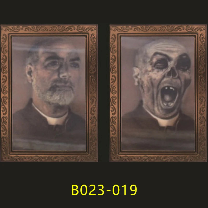 B023-019 Страшный Хэллоуин бар дом с привидениями 3D Изменение лица художественная картина рамка сценическое украшение реквизит гостиная живопись Fd - Цвет: B023-019