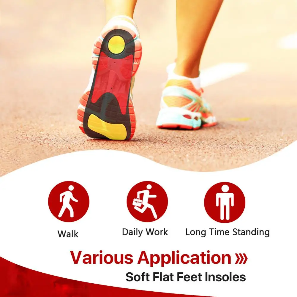 BANGNI Mild Orthopedic Insoles Arch Support Relieve Flat Feet Plantar Fasciitis Shoes Pad Sole Care Inserts for Men Women