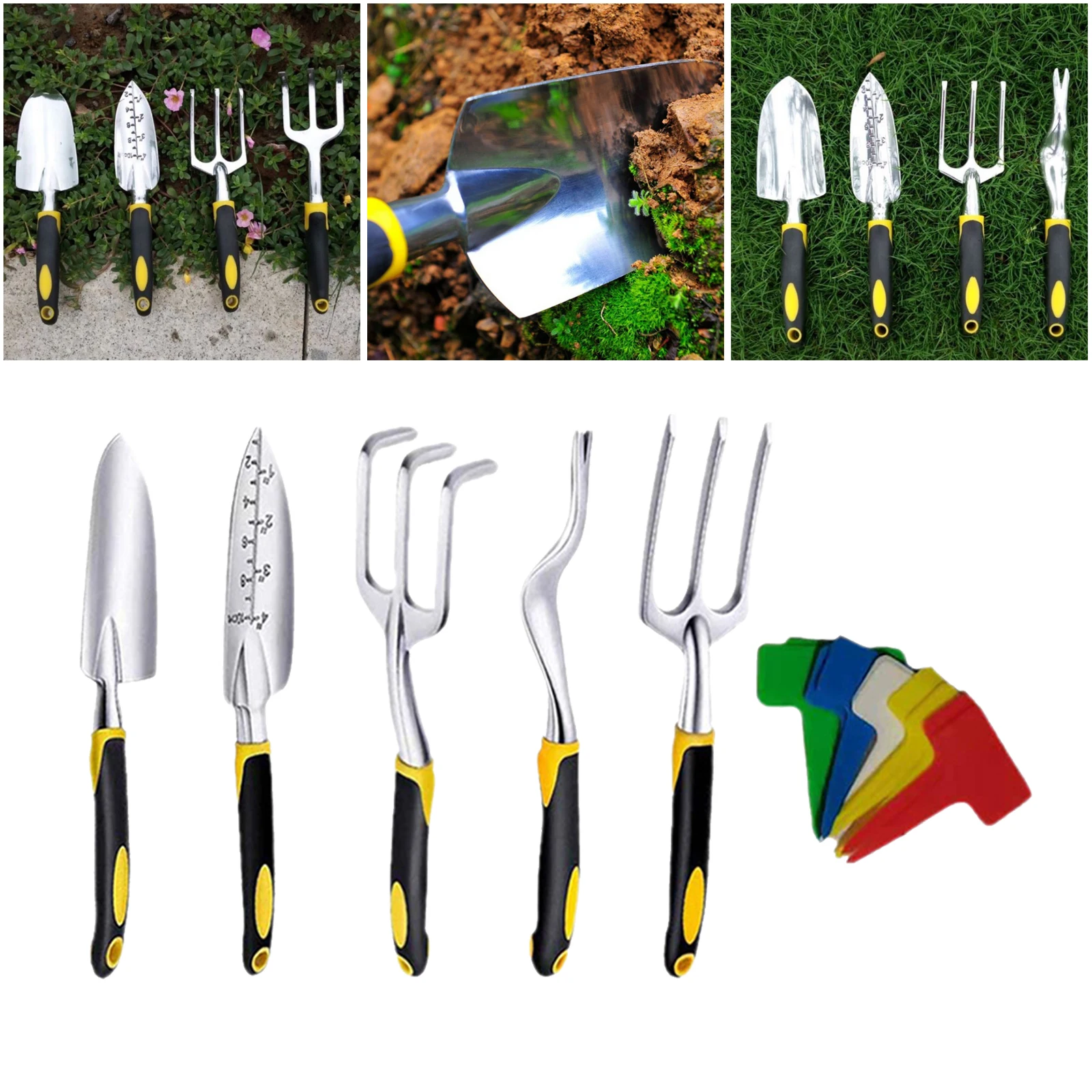 

5x Garden Tools Set Transplanter Cultivator Weeding Fork Weeder Garden Kit