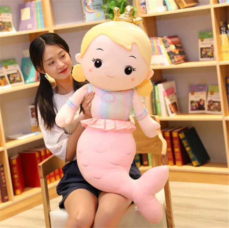 

HOT fashion mermaid pillow doll cute bed plush toy princess child girl doll home decoration