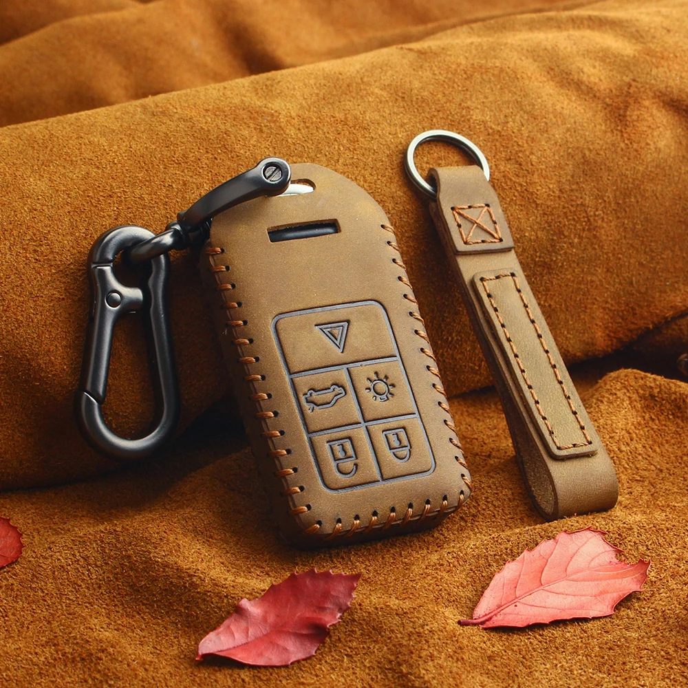 Чехол для ключей KEYYOU из натуральной кожи Smart Remot, брелок для автомобиля, чехол для Volvo S60 S80 V60 XC60 XC70 S60L V40, аксессуары для ключей