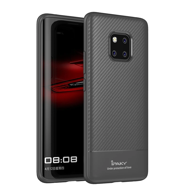 Серый Mate 20 Pro Чехол iPaky Coque для huawei mate 20 Lite чехол из углеродного волокна Мягкий силиконовый чехол для huawei mate 20 Pro чехол s - Цвет: Серый