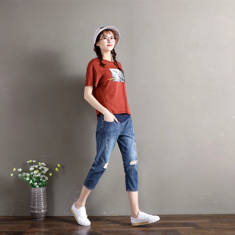 

Maternity Clothing Jeans Pants For Pregnant Women Clothes Nursing Trousers Pregnancy Overalls Denim Long Prop Belly Legging New