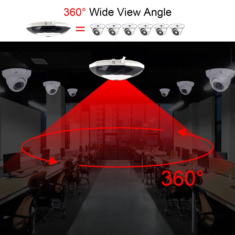 

960P 3D VR WI-FI Camera 360 Degree Panoramic IP Camera 1.3MP FIsheye Wireless Wifi Smart Camera TF Card Slot 2 Pack
