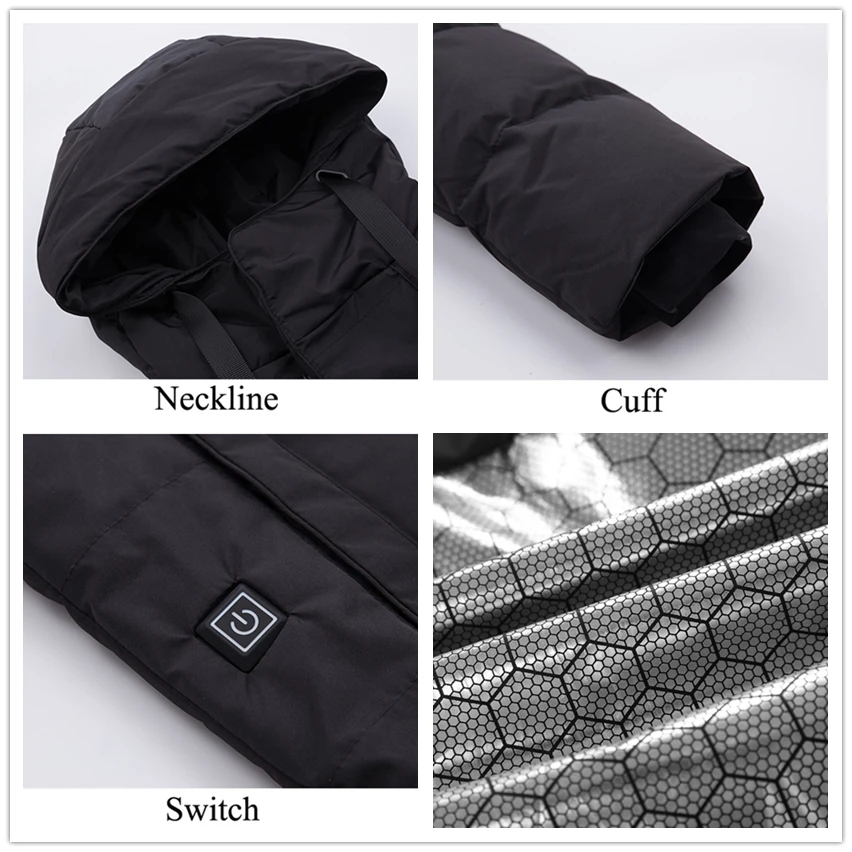 

Mountainskin Men's Hiking USB Heating Down Coats Winter Outdoor Sport Windbreaker Camping Thermal Waterproof Male Jackets VA600