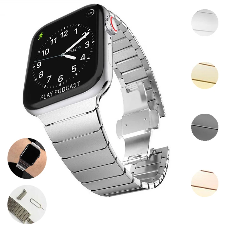 Ремешок металлический для Apple Watch Series 5 4 3 2 40 мм 44 38 42 мм|Ремешки часов| |