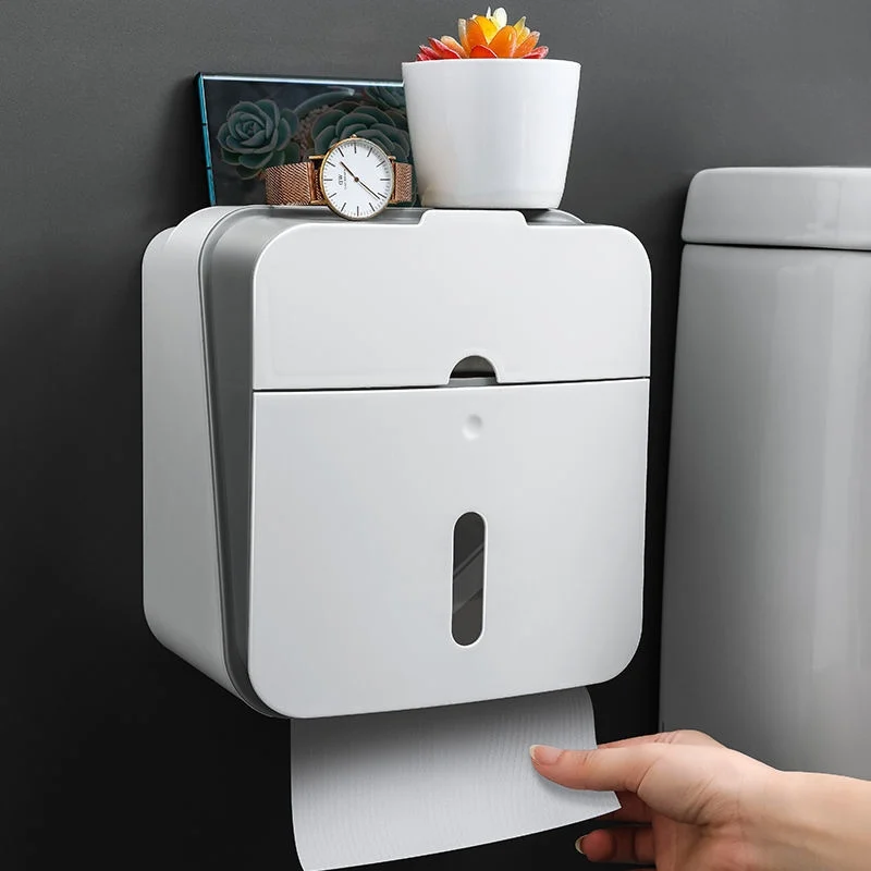 

Waterproof Toilet Paper Holder Plastic Paper Towels Holder Wall Mounted Bathroom Shelf Storage Box Portable Toilet Roll Holder