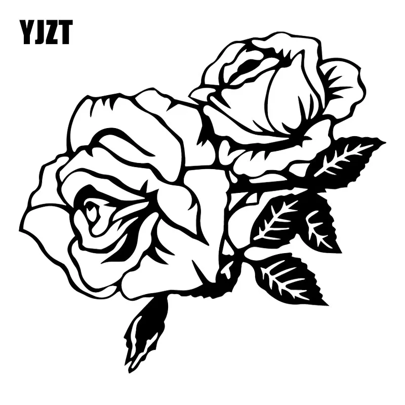 

YJZT 17.9X16.6CM ROSE FLOWER Romantic Bumper Decoration Window Decal Car Stickers C25-0352