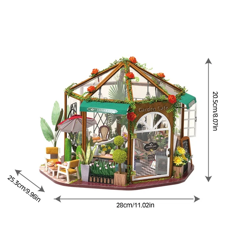 

DIY Dollhouse Kit 3D Assembled Coffee Room Handmade House Cabin Mini Cabin For Children Birthday Valentine's Day Gift