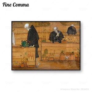 Винтажный постер, Античная картина маслом, копия стен, искусство, сад смерти, Хьюго, симберг, картина, печать на холсте, настенные плакаты и принты искусства