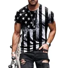 Футболка мужская оверсайз с коротким рукавом, модная спортивная рубашка с 3D принтом флага для фитнеса, свободная дышащая уличная одежда, лето 2021