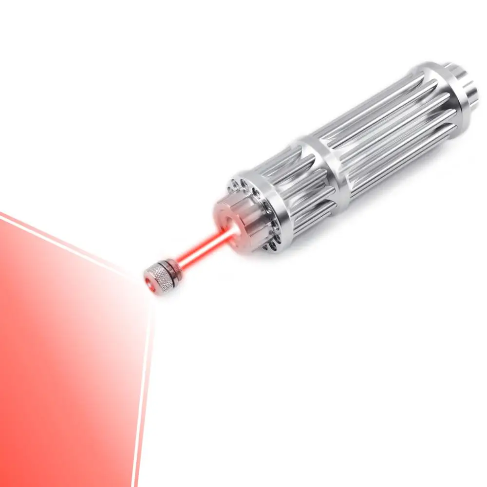 Red with Line Cap CWLASER высокой мощности 532nm/650nm красный/450nm красный ручной гатлинг форма Фокусируемый лазерный указатель(серебро - Испускаемый цвет: Red with Line Cap