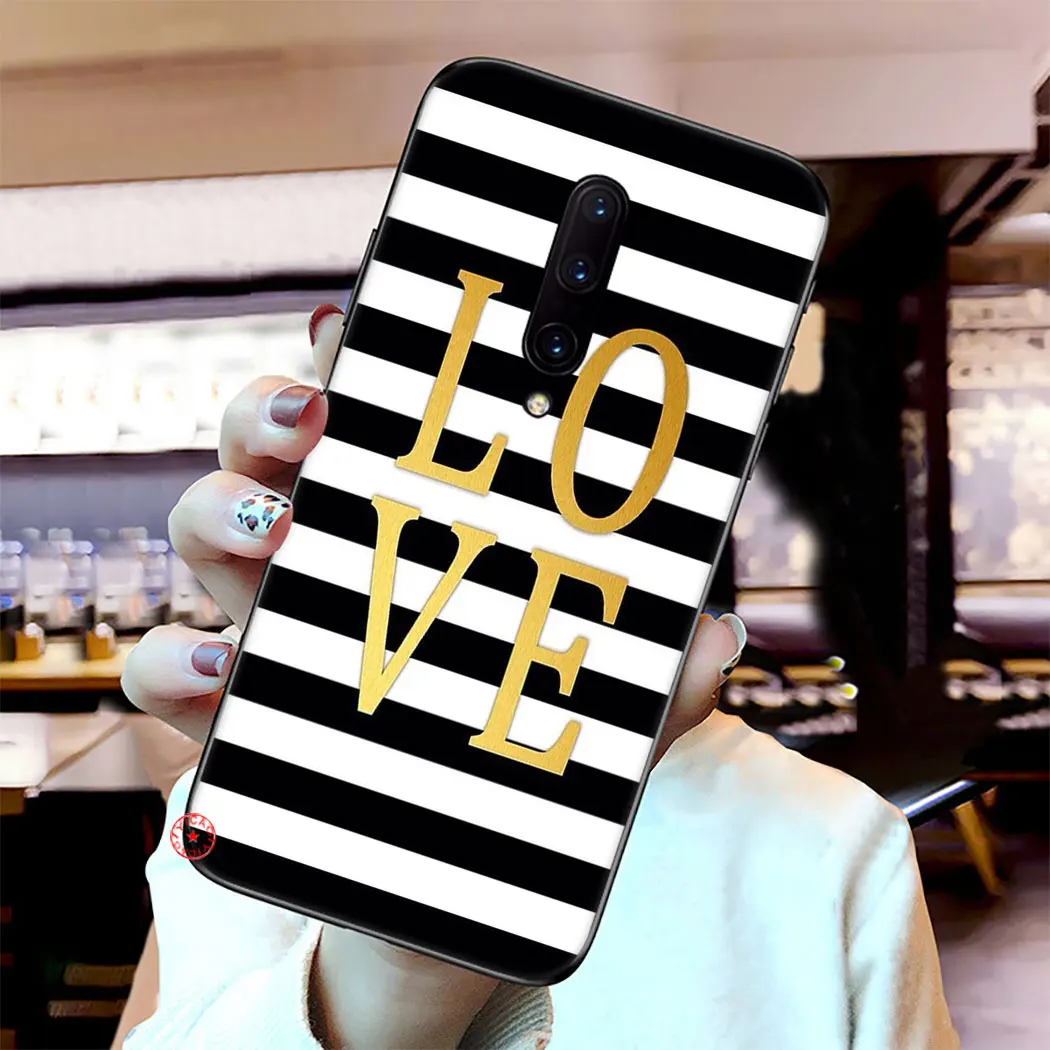 Striped black white colorful Soft Silicone Case for OnePlus 5 5T 6 6T 7 7T Pro TPU Cover | Мобильные телефоны и