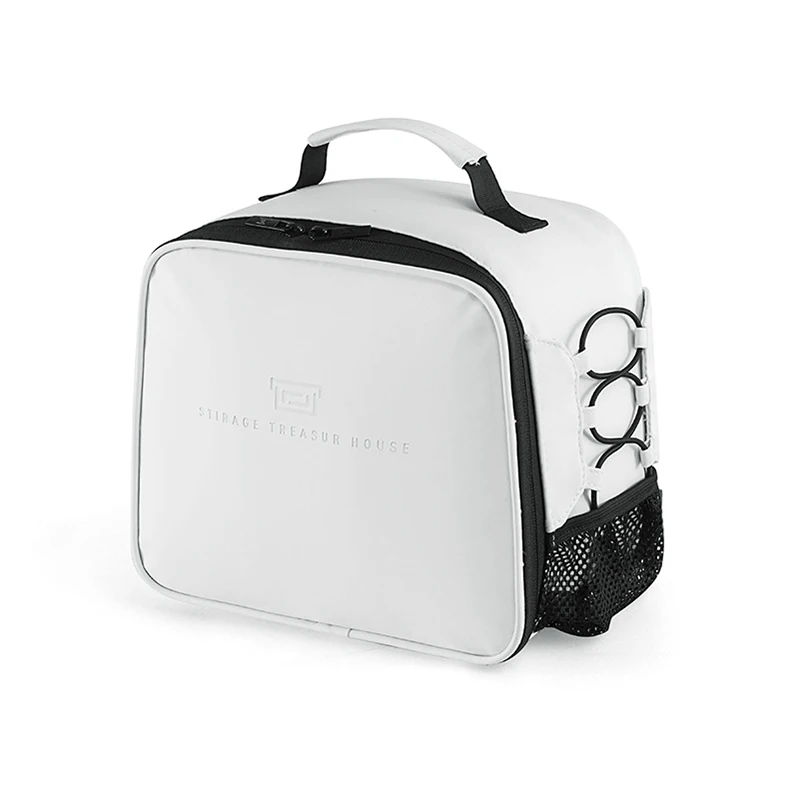 White-Lunch bag HMUNII НОВАЯ переносная Изолированная теплая сумка-холодильник, сохраняющая тепло для еды на пикник, сумка для женщин и детей, мужская термо-сумка - Цвет: White-Lunch bag