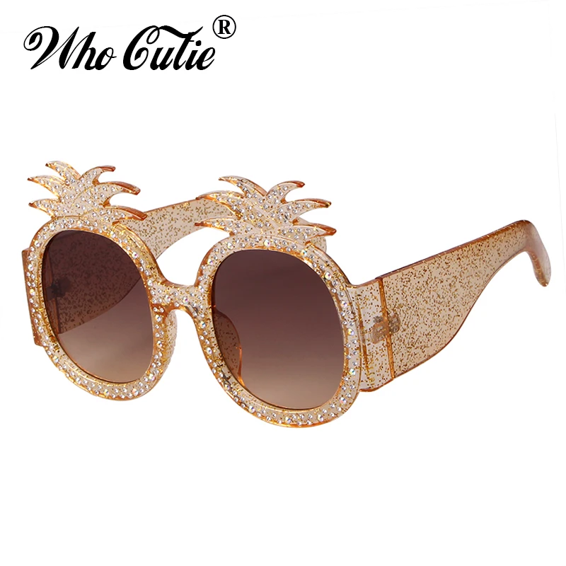 Женские солнцезащитные очки с ананасовым принтом WHO CUTIE роскошные брендовые