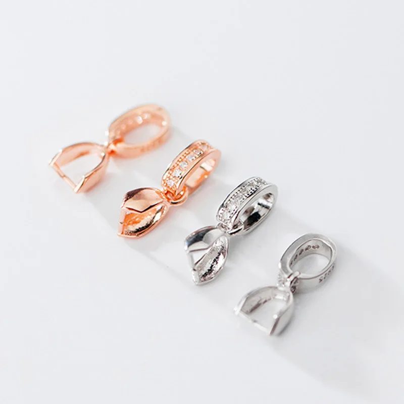 Застежка для ожерелья из серебра 100% пробы с микрозакрепкой циркония ААА |