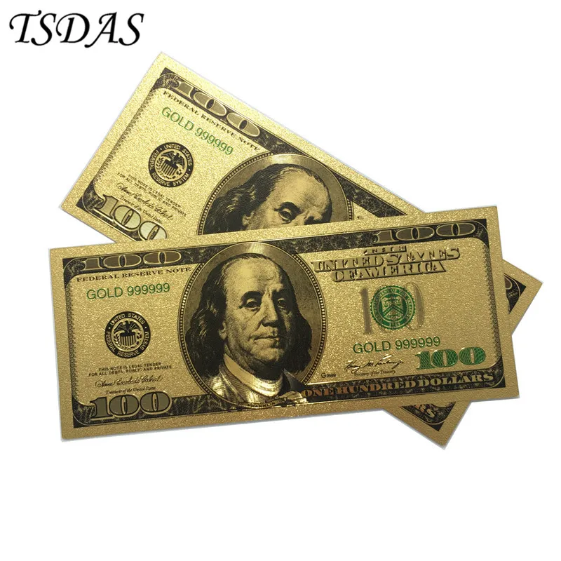 Америка банкнот $100 USD золото банкноты мировой валюты поддельные Бумага деньги