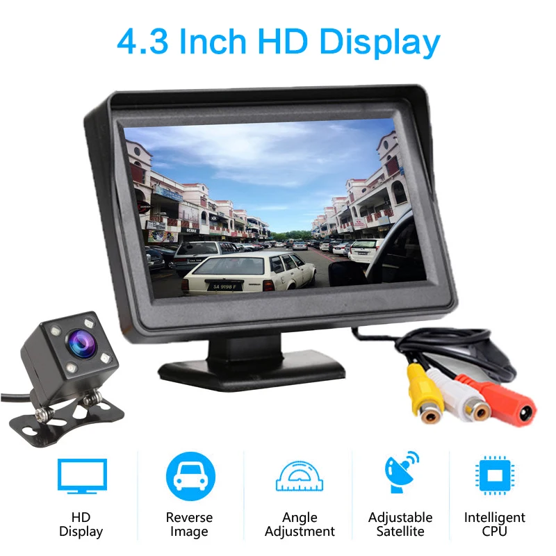 4,3 дюймов TFT lcd Беспроводная камера s автомобильный монитор дисплей камера заднего вида парковочная система для автомобильных мониторов заднего вида