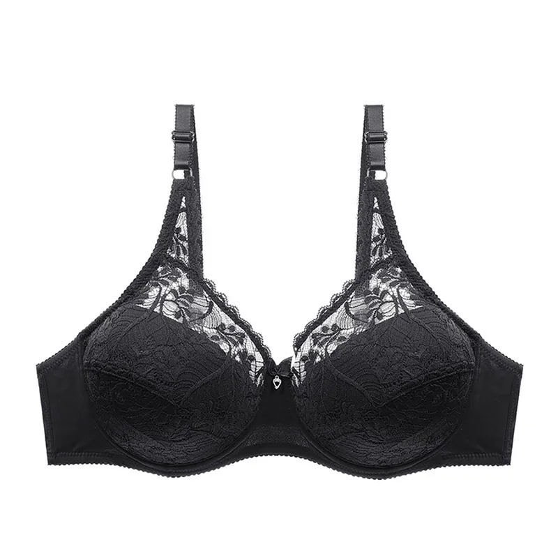 

New 2021 Ultra-ThinThick Lace Bra CDE Cup Plus Size Solid Underwear Women Push Up Lingerie