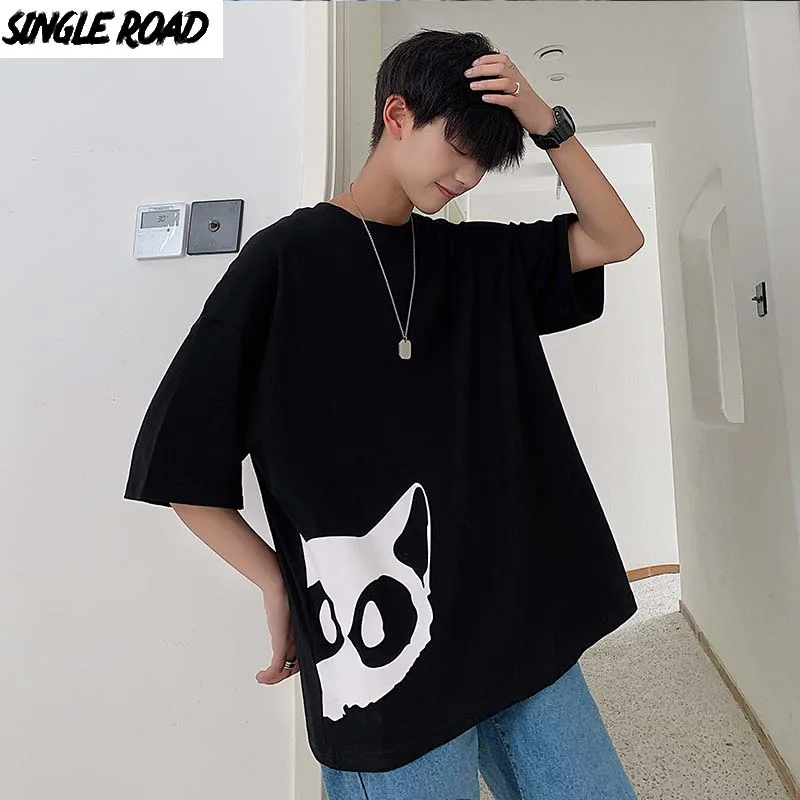 Мужская футболка SingleRoad летняя хлопковая Футболка большого размера в стиле