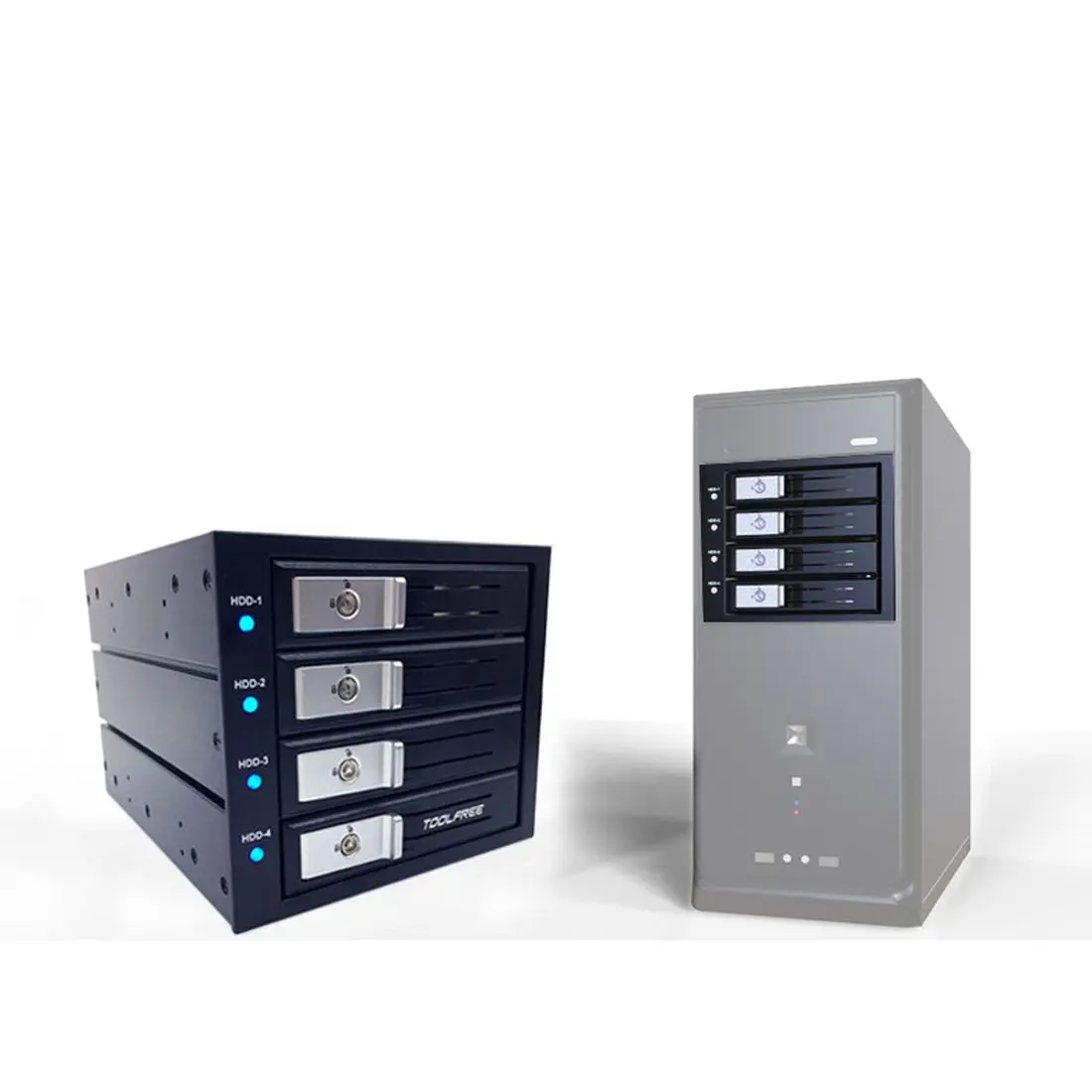 TOOLFREE алюминиевый сплав 3,5 дюйма 3/4/5-bay 6G 12G SATA/SAS 6 Гбит/с лоток для жесткого диска корпус извлечения коробка для рабочего стола